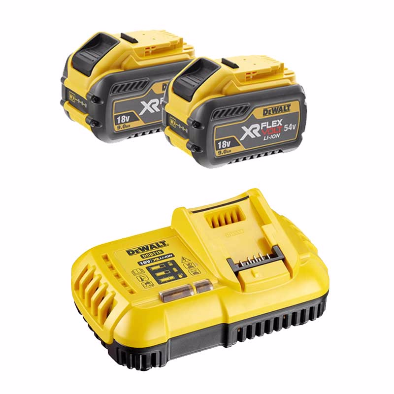 Oplader DCB118X2 FLEXVOLT XR 54V 2xbatteri 9,0 Ah