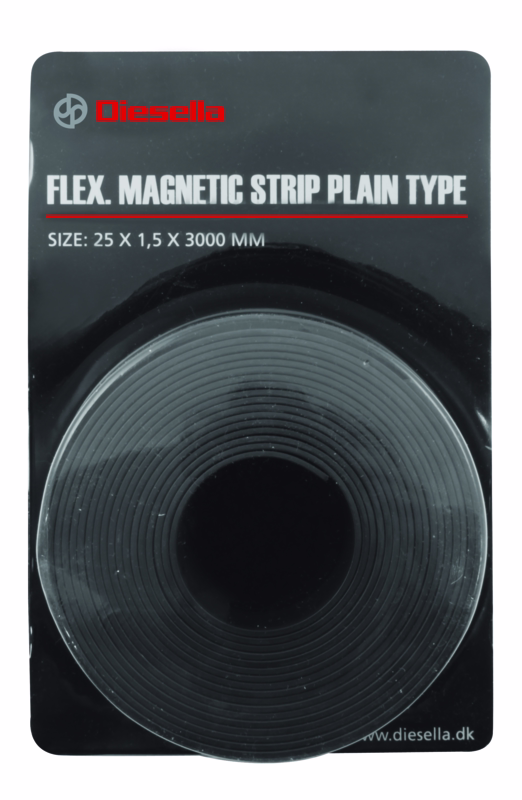 Magnetbånd 25x1,5mm x 3m med klæb
