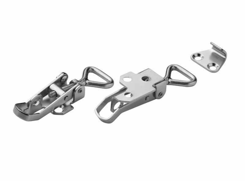 Spændebeslag justerbar, inkl. hage, rustfri A4, 75-85mm