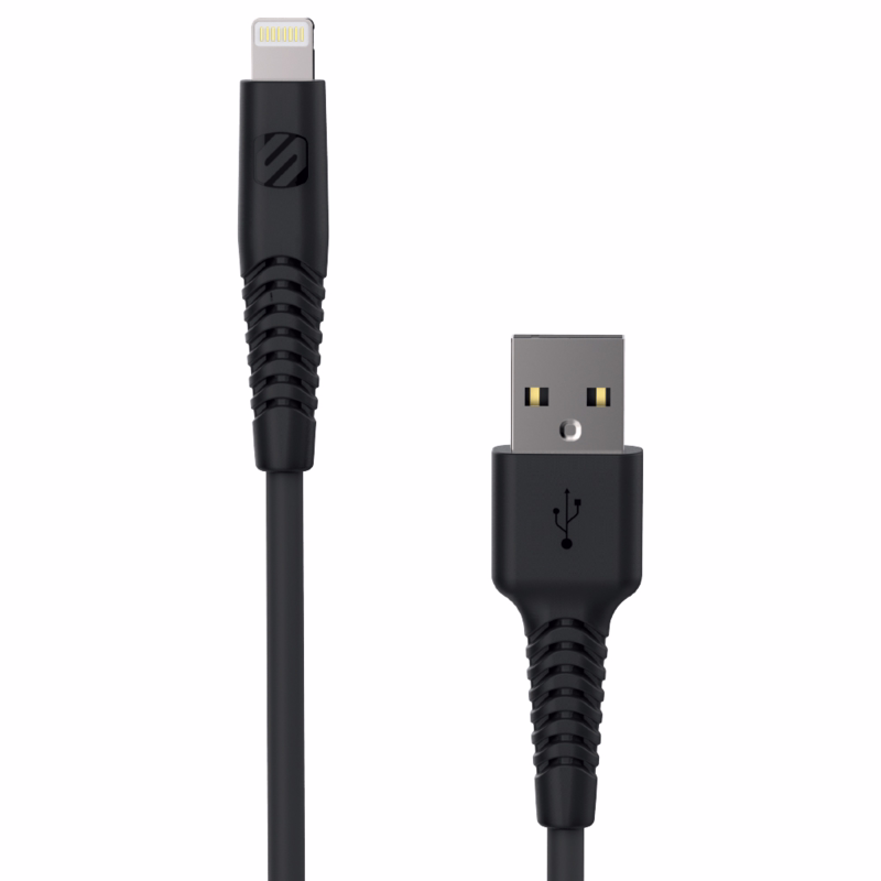 Ladekabel Strikeline Braided lightning t/USB-A sort, 120 cm