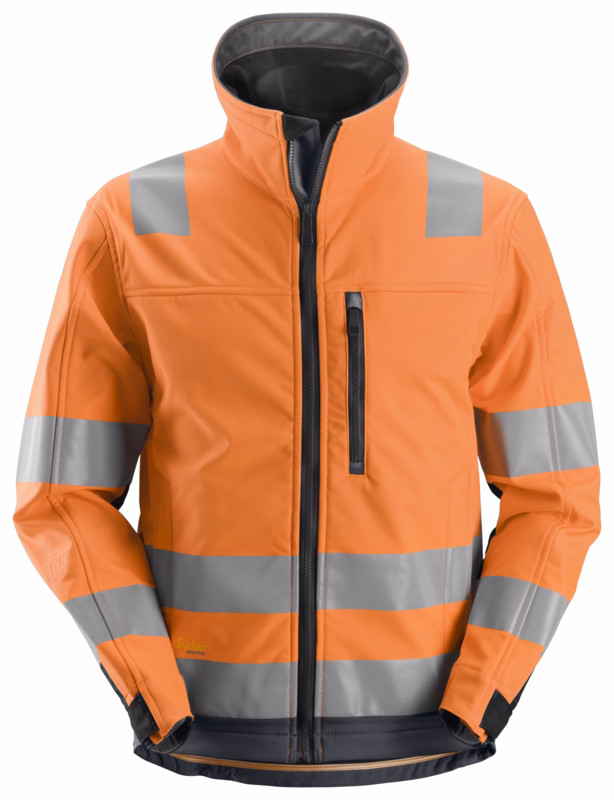 Jakke softshell AllroundWork orange/koksgrå, kl.3, str XL