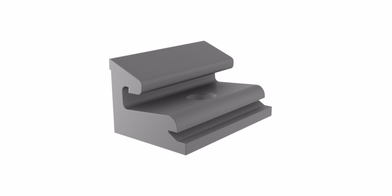 Monteringsklods, Alu-Com, grå lige fals á 24 stk