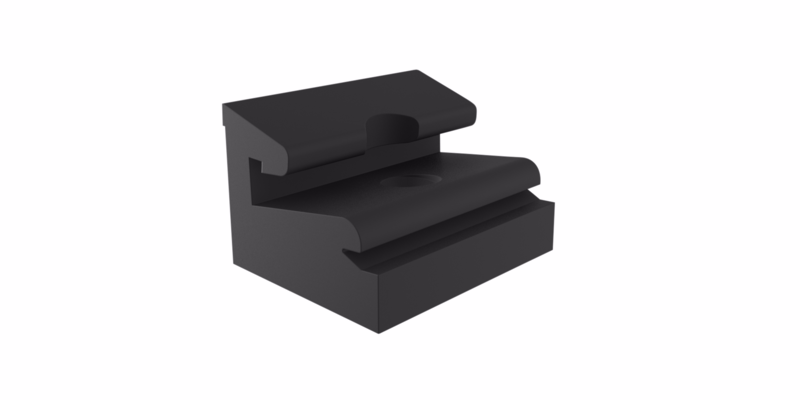 Monteringsklods, Alu-Com, sort skrå fals á 24 stk