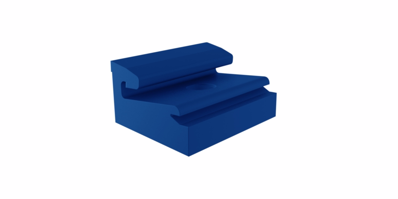 Monteringsklods, Alu-Com, blå skrå fals á 24 stk