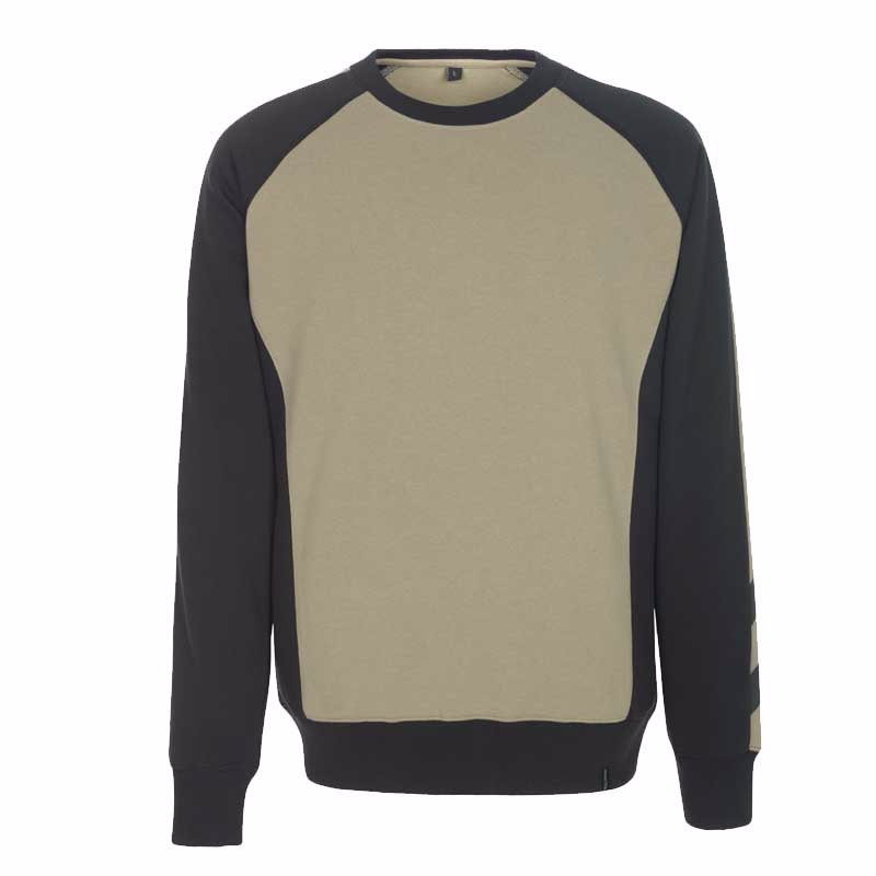Sweatshirt 50570 lys kaki/sort, str. L