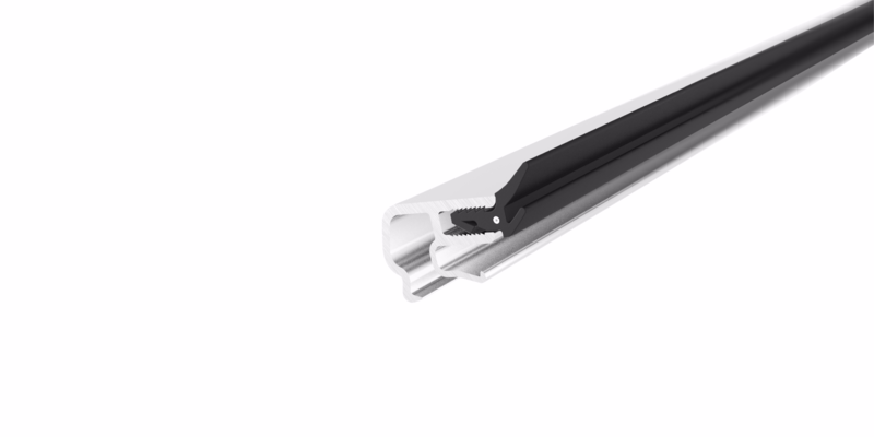 Side/topglasliste, Alu-Com, hvid 16x16mm 6m.