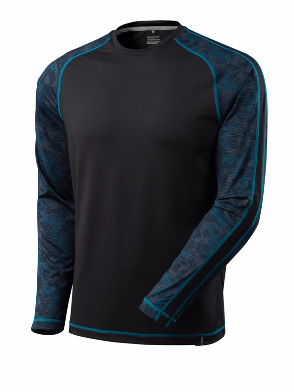 T-shirt L/Æ 17281 Sort Str. M