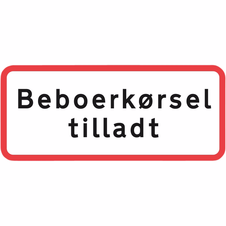 Undertavle vigepligt beboerkørsel tilladt UC20.6, 25x50 cm