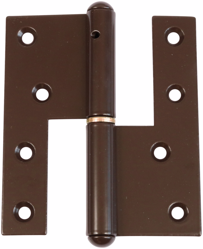 Dørhængsel brun 123x45x3mm H firk.hj. s.t. 11421