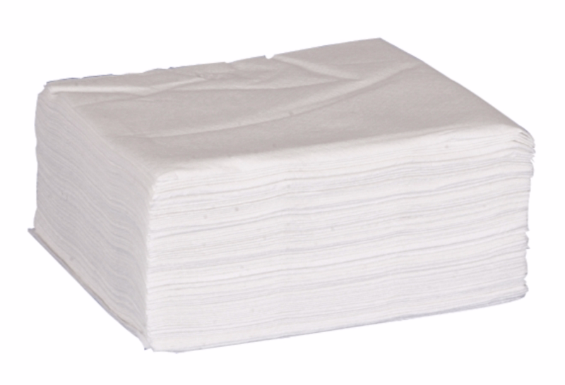 Servietter 1-lags, 33x33cm, hvid á 500stk