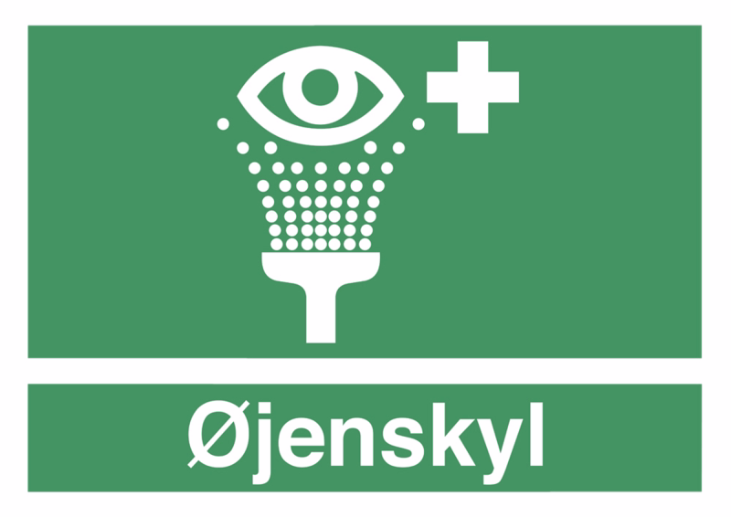 Skilt øjenskyl grønt
