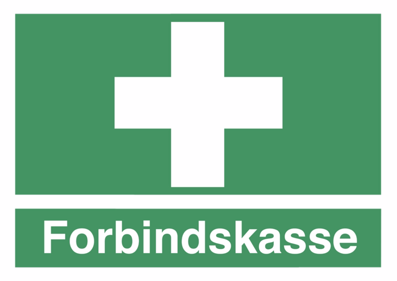 Skilt forbindingskasse grønt