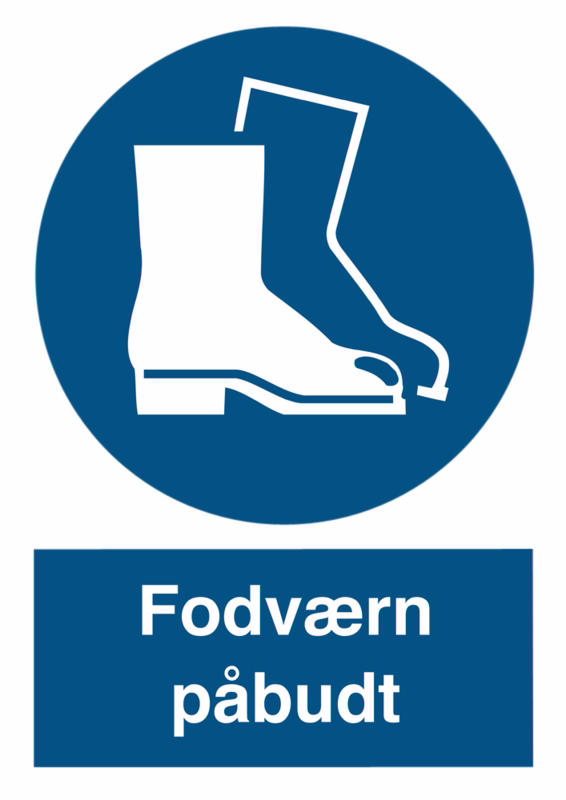 Skilt fodværn påbudt blåt