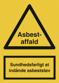 OS - Skilt Asbest-affald plast