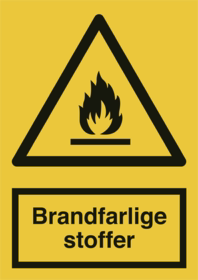 OS - Skilt "Brandfarlige stoffer" selvklæb