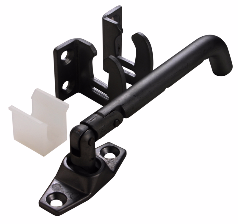 Sikringsbeslag sort m/spærre, m/2 karmbeslag 3800