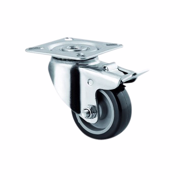 Hjulsæt drejelig m/plade fzb/polyuretan Ø50mm 40kg 4 stk.