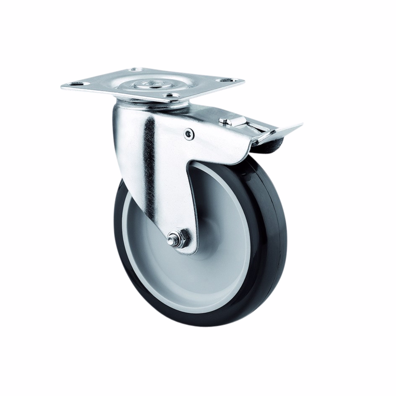 Hjulsæt drejelig m/plade fzb/polyuretan Ø75mm 60kg 4 stk.