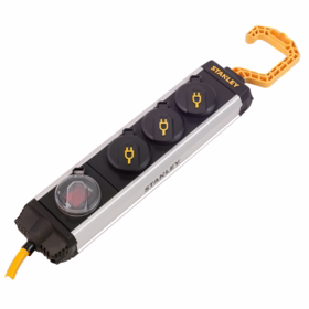Stanley - Stikdåse 3-Stik m. 8 m ledning