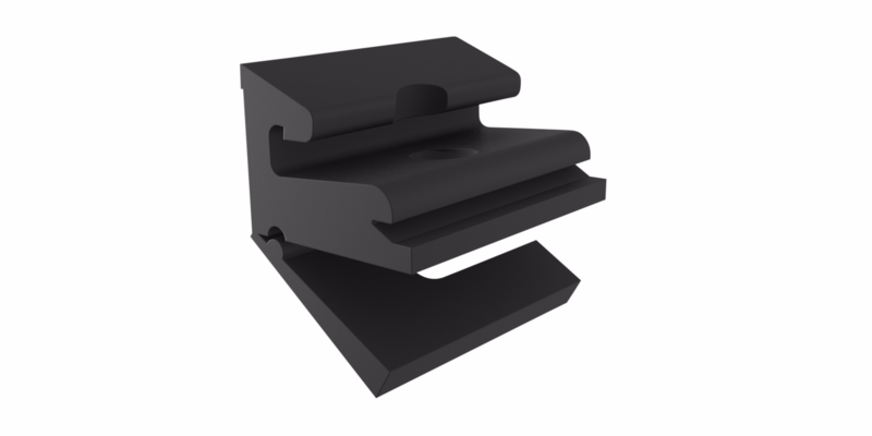 Monteringsklods, Alu-Com, sort, skrå og lige fals, á 24 stk