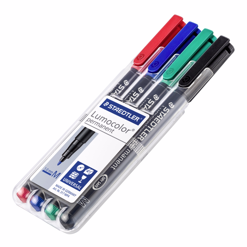 Universal pen Lumocolor 1mm 4 farver