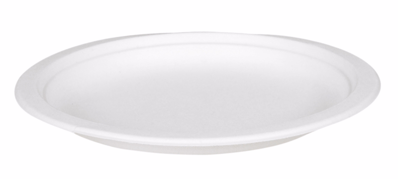 Tallerken 100% komposterbar 180mm Hvid 50 stk