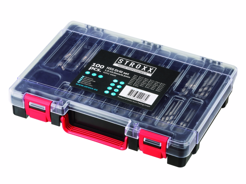 Borsæt HSS 1-10mm / 0,5mm slebet, 100 dele