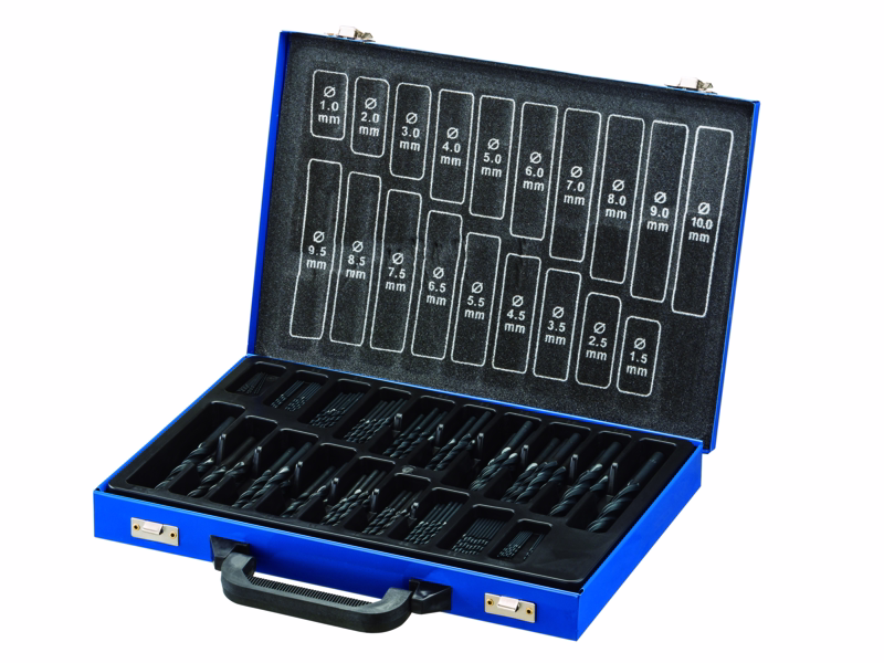 Borsæt HSS 1-10mm / 0,5mm valset, 170 dele
