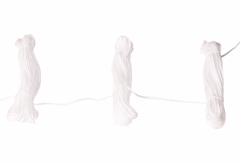 Flisesnor hvid m/hjerte 3 mm 10m x 10 rul