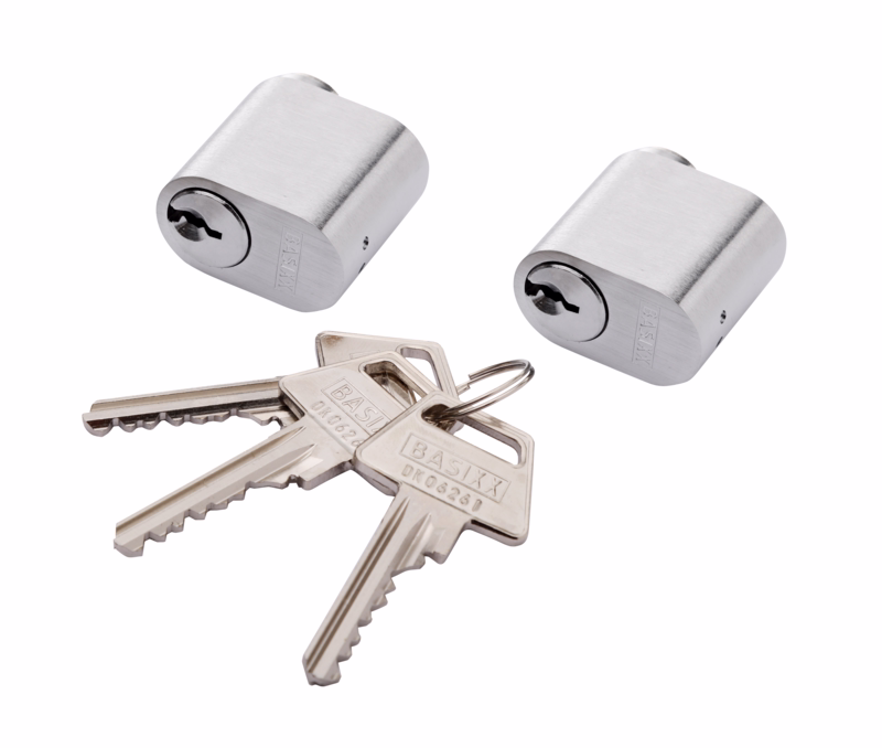 Cylinder oval 1660 rsl 2 stk ensl. m/3 nøgler