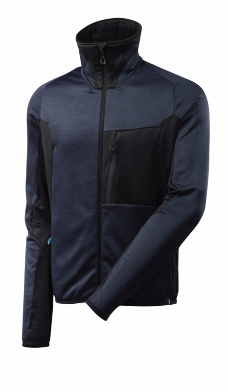 Fleecetrøje 17103, mørk marine/sort, str. S