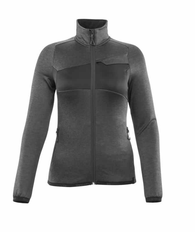 Fleecetrøje 18153 m/lynlås mørk antracit/sort str. 2XL