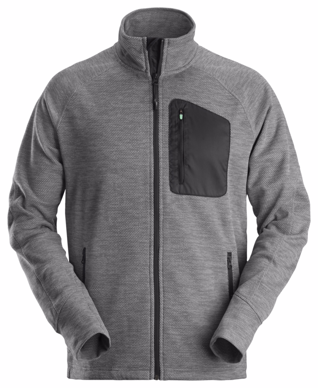 Fleecejakke 8042 Grå/Sort, Str. 2XL