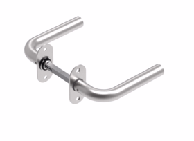 Line 18 - Dørgreb L-form Ø18mm med smalprofil rosetter