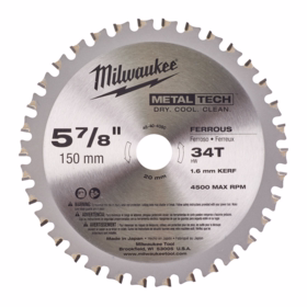 Milwaukee - Rundsavklinge Ø150x20x1,6mm Z34 Stål