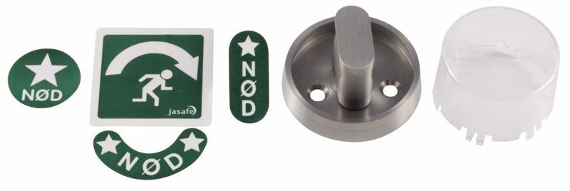 Nødudgangssæt forn mat m/vrider Ø58mm