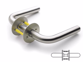 Line 18 - Dørgreb RS L-form Ø18mm t/40mm dør, á 24 sæt