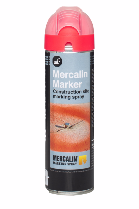 Markeringsspray Mercalin flour rød 500 ml