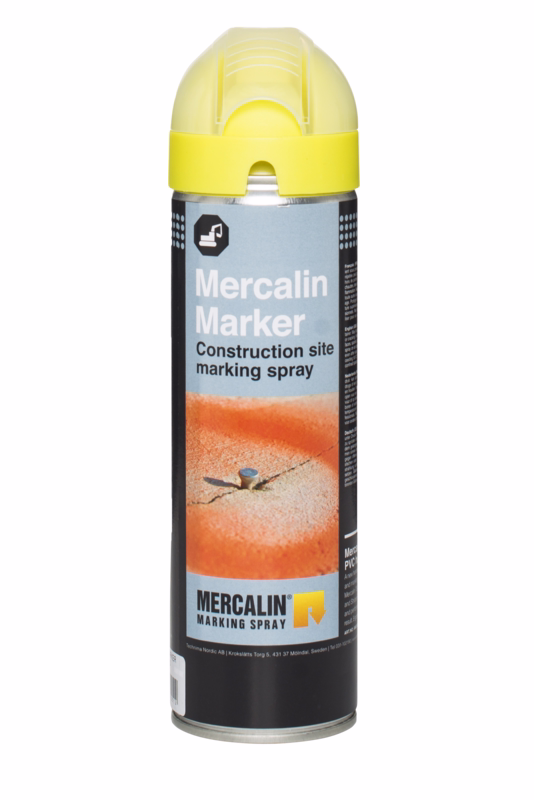Markeringsspray Mercalin flour gul 500 ml