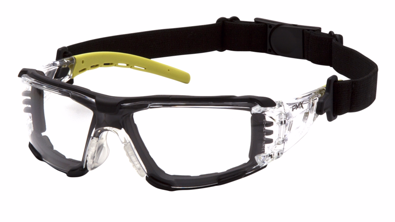 Sikkerhedsbrille Fyxate Foam Grå/lime, Klar linse