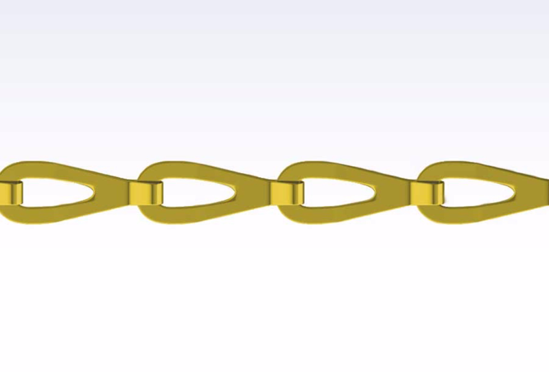 Patentkæde mess 0,4mm a 3m