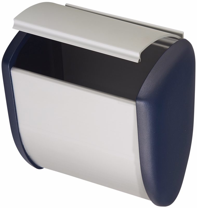 Affaldsspand sølv/blå 2,5l t/vægmontering