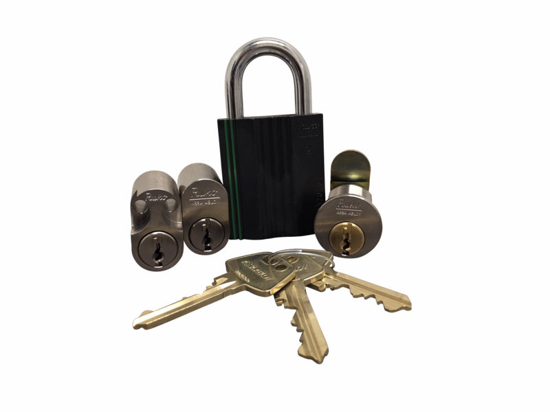 Cylindersæt RB2602+RB1607+RB2641 rsl/sort m/3 nøgler