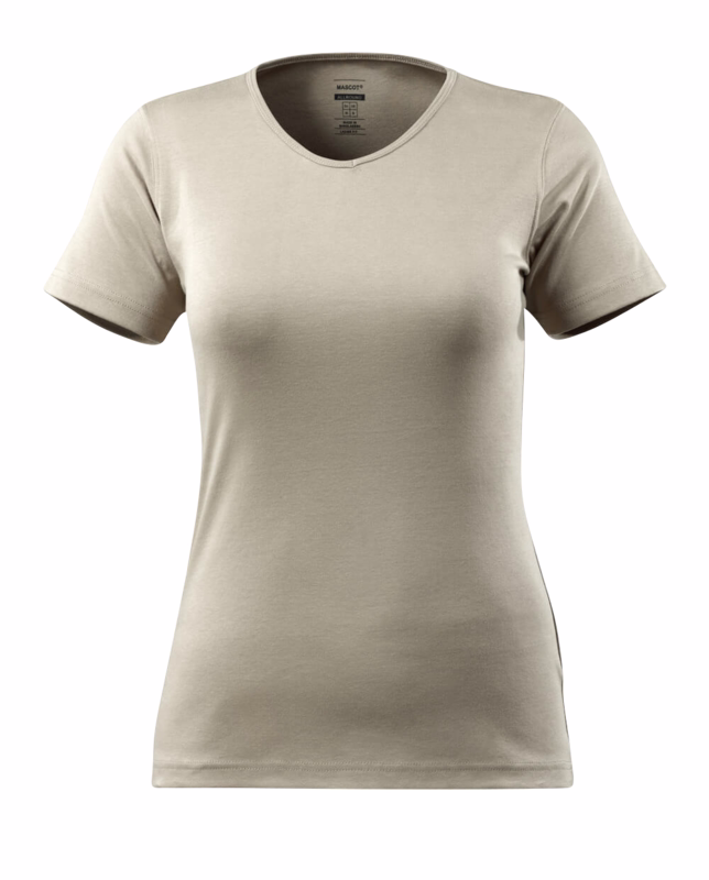 T-shirt V-hals Dame Nice Lys Kaki Str. M