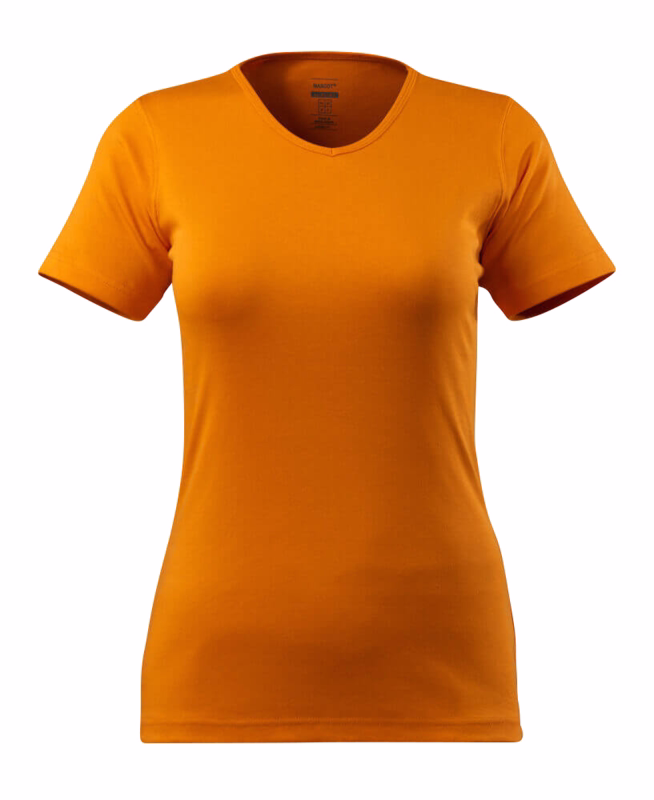 T-shirt V-hals Dame Nice Stærk Orange Str. 2XL