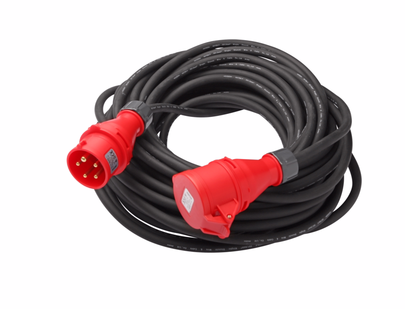 CEE forl.kabel, 3 fas, 16A, fasev, stikprop og forl.led, 25m