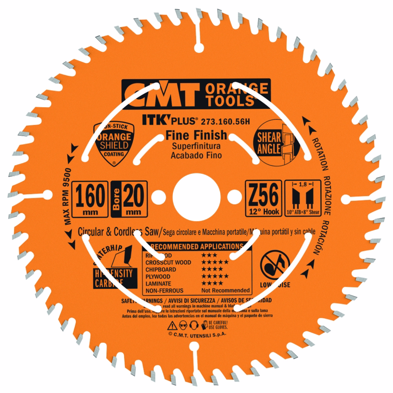 Rundsavklinge Ø160x1,7x20 mm, Z56 W