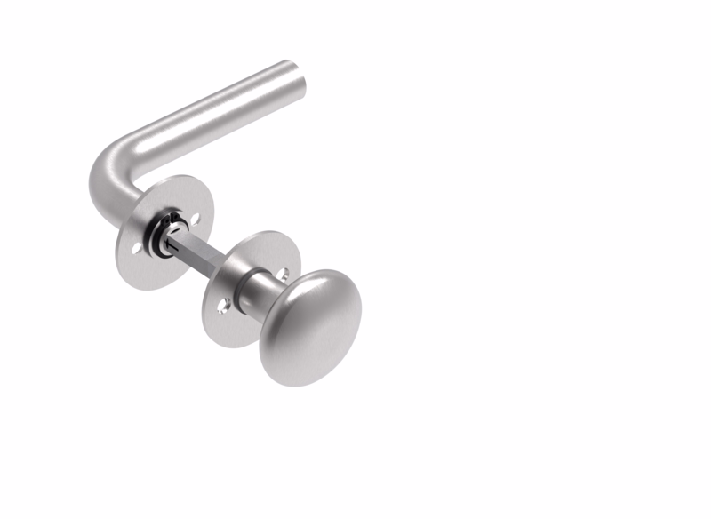 Dørgreb RS L-form m/fast Knop massiv cc30 7021.04-7082AB