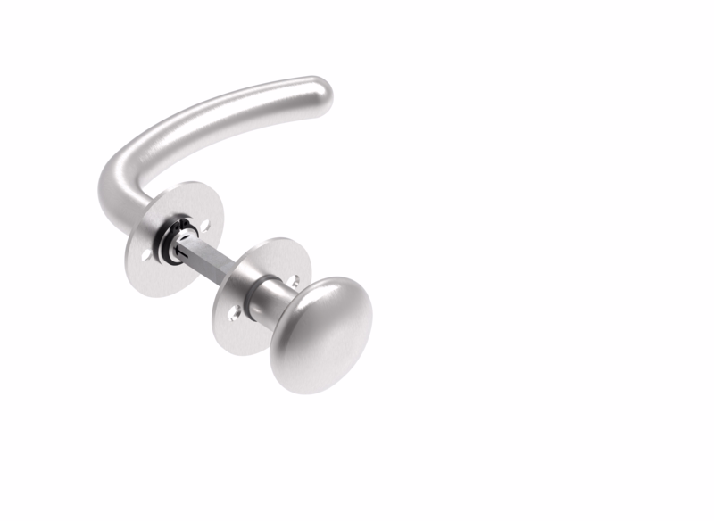 Dørgreb RS C-form m/fast Knop massiv cc30 7062.04-7082CD