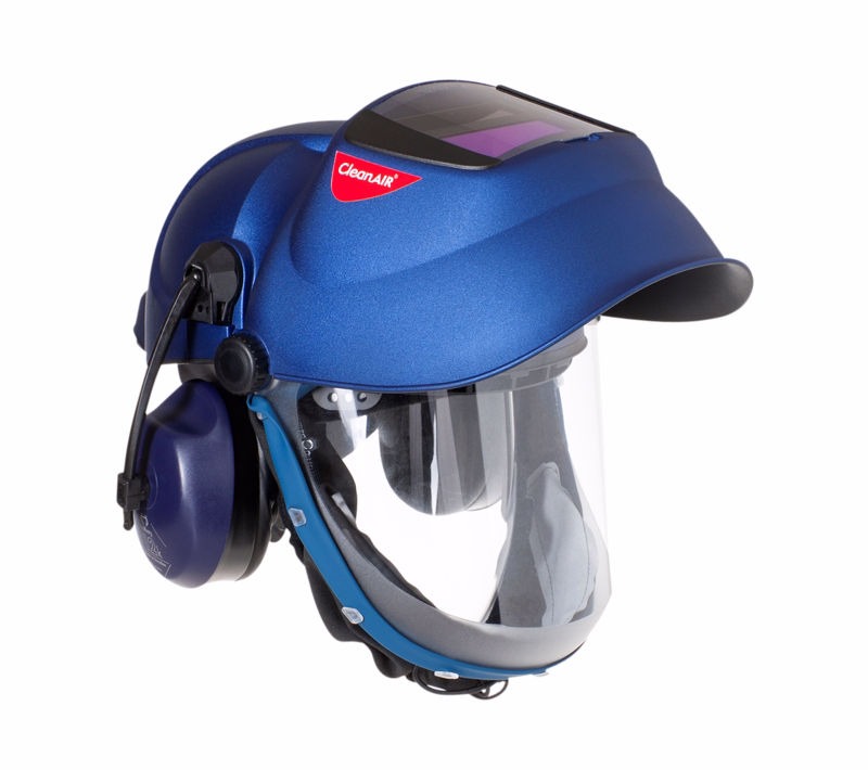 Svejsehjelm med åndedrætsværn